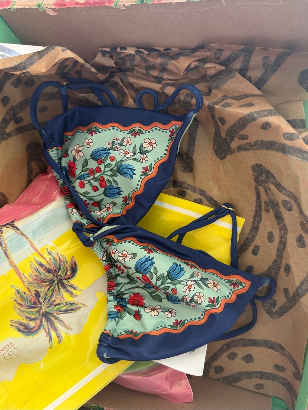 FARM Rio Blue Floral Triangle Bikini Set - Picture 9 of 9